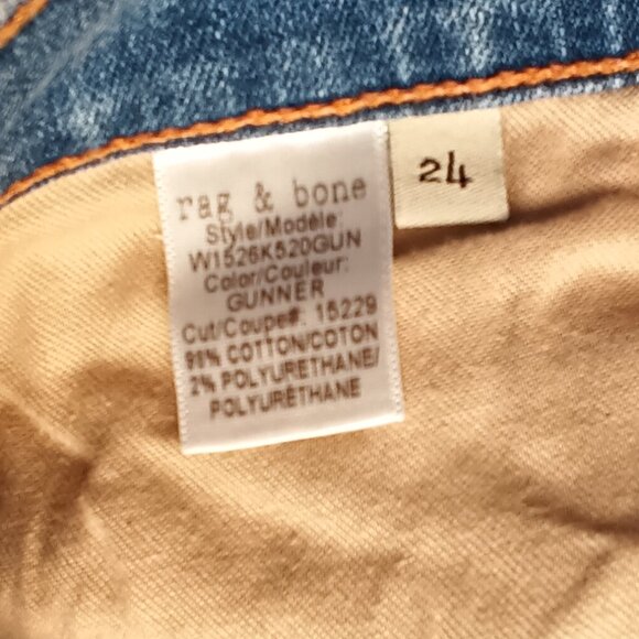 Rag & Bone Jeans Size 24/0 Low Rise Skinny Leg Medium Wash Distressed - Picture 6 of 10